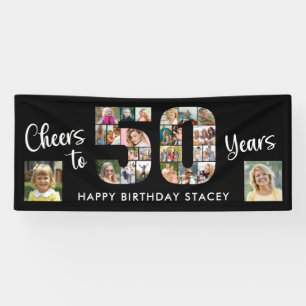 Banderoles 50e anniversaire numéro 50 photo Collage de photos