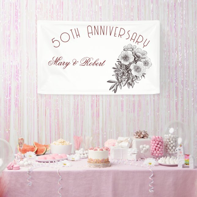 Banderoles 50e anniversaire prospère - personnalisé (Fête)