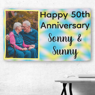 Banderoles 50e anniversaire Tie Dye One photo