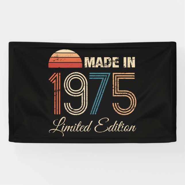 Banderoles 50e anniversaire Vintage 1975 (Horizontal)