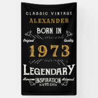 50th Birthday 1973 Ajouter Nom Black Gold Legendar