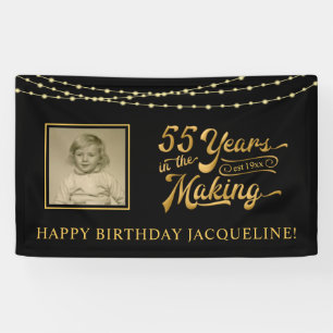 Banderoles 55e anniversaire Black and Gold String Lights Phot