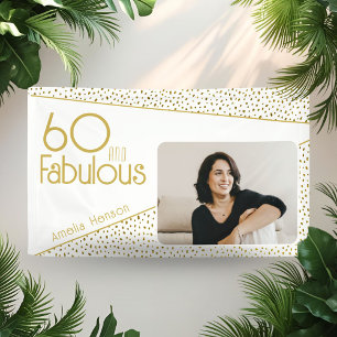 Banderoles 60 ans et Fabuleux Paillettes Dorées Photo 60e Ann