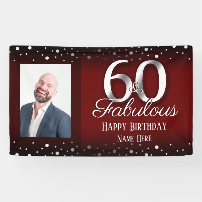 Banderoles 60 et fabuleux anniversaire Confetti Photo (Horizontal)