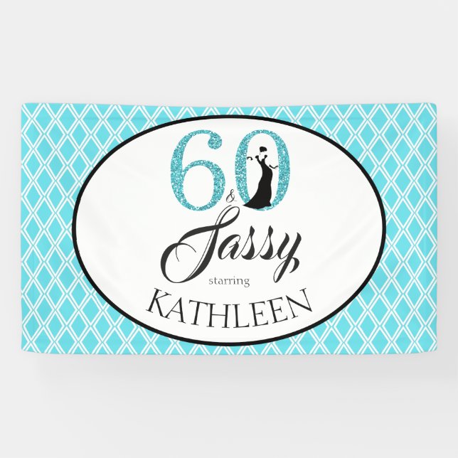 Banderoles 60 et Sassy Custom 60e anniversaire Parties scinti (Horizontal)