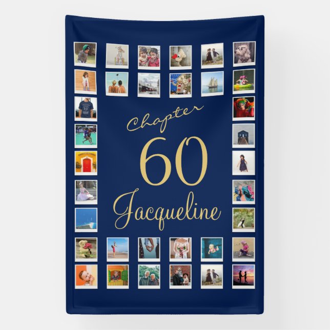 Banderoles 60e anniversaire Blue Gold (Verticale)
