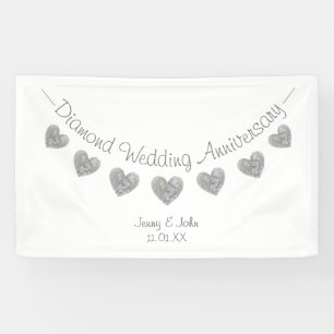 Banderoles 60e anniversaire du Mariage Diamond personnalisé
