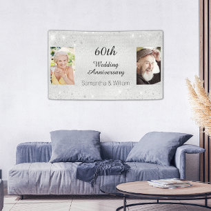 Banderoles 60e anniversaire mariage diamant photo parties sci