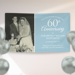Banderoles 60e anniversaire Mariage Photo Diamond Bienvenue