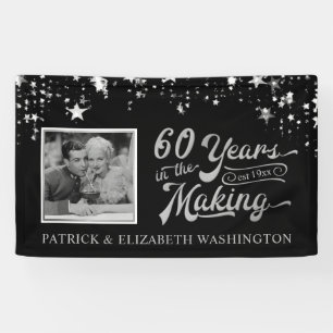 Banderoles 60e anniversaire Photo Stars noir et argent