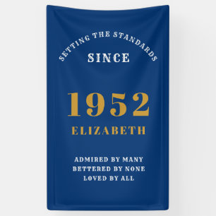 Banderoles 70e anniversaire 1952 Elegant Chic Gold Blue