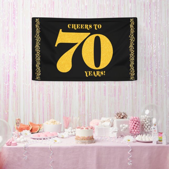 Banderoles 70e anniversaire Cheers to 70 ans Parties scintill (Fête)