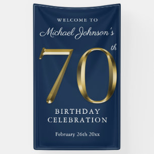Banderoles 70e anniversaire de la fête Marine Blue Gold Elega