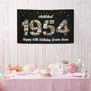 Banderoles 70e anniversaire Photo Collage party Fondée en 195