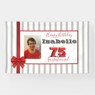 Banderoles 75 & SENSATIONAL 75th Birthday Party Banner