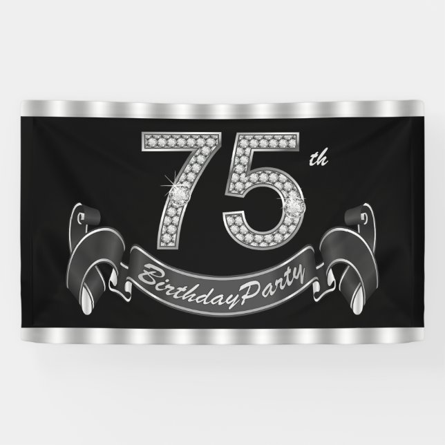 Banderoles 75e fête d'anniversaire (Horizontal)