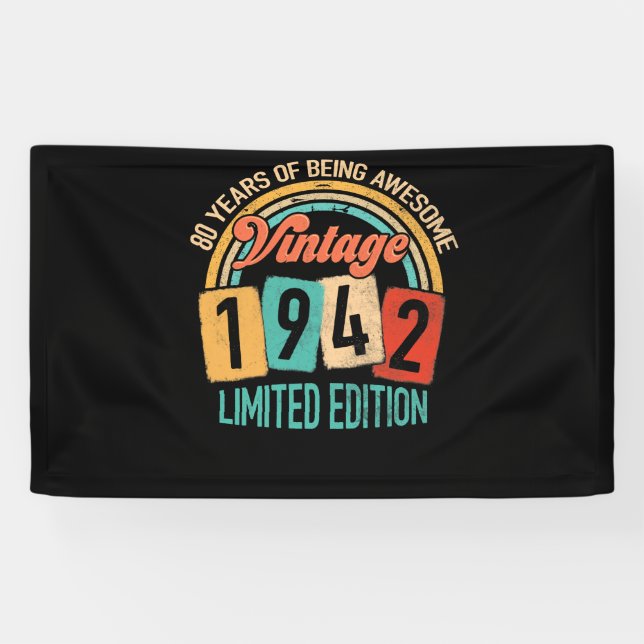 Banderoles 80 Ans D'Être génial En 1942 80e Anniversaire (Horizontal)