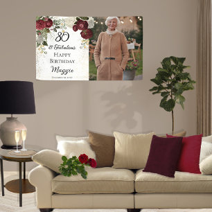 Banderoles 80 et Fabulous Glam Rose Floral fête d'anniversair