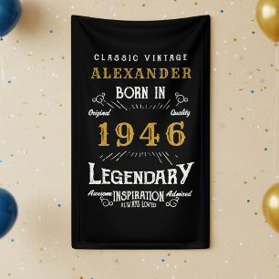 Banderoles 80e anniversaire personnalisé 1946 Légende Vintage