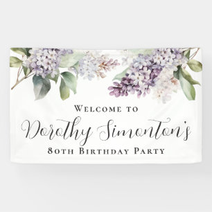 Banderoles 80e anniversaire Purple Lilac Spring Flower Welcom