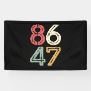 Banderoles 86 47 Anti Trump Vintage années 80 Style Rétro