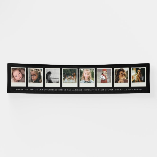 Banderoles 8 Photo Film Instant Graduation ou événement spéci (Horizontal)