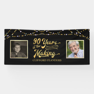 Banderoles 90e anniversaire ANNÉES DANS LES lumières à cordes