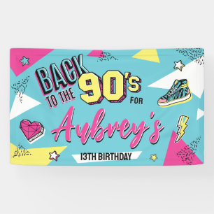 Banderoles 90's Pop Bright Color Anniversaire fête, n'importe