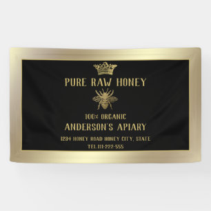 Banderoles Abeille de miel de couronne de luxe en or