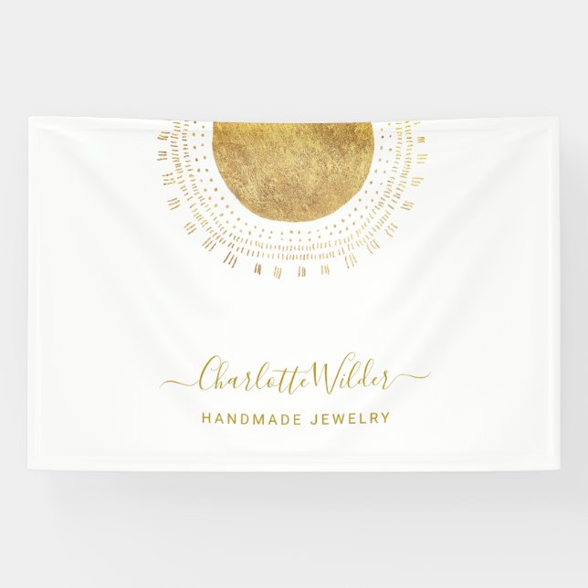 Banderoles Abstrait Gold Circle bijouterie artisanale (Horizontal)