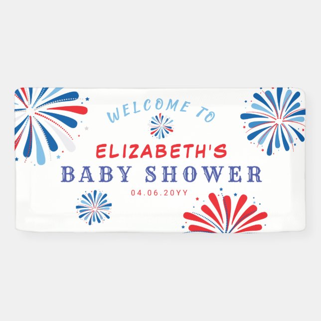 Banderoles Accueil 4 juillet Baby shower (Horizontal)