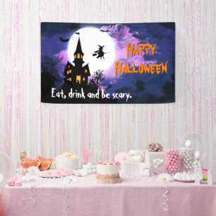 Banderoles Accueil à la Chambre hantée effrayante - Hallowe