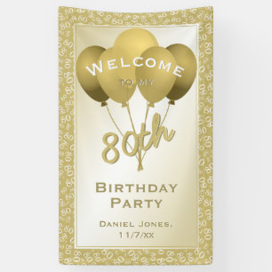 Banderoles Accueil à ma quatre-vingtième fête d'anniversai