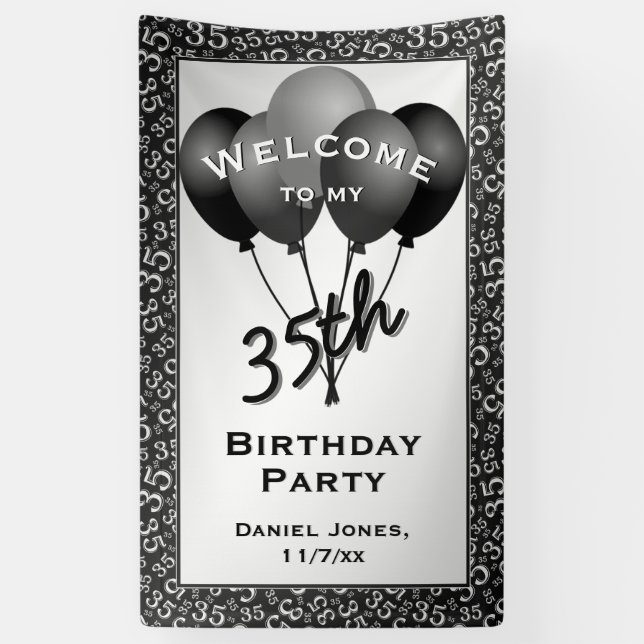 Banderoles Accueil à ma trente-cinquième fête d'anniversaire (Vertical)