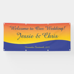Banderoles Accueil à notre arrière - plan de plage de mariage