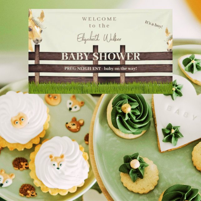 Banderoles Accueil Baby shower Cheval Cute (Créateur téléchargé)