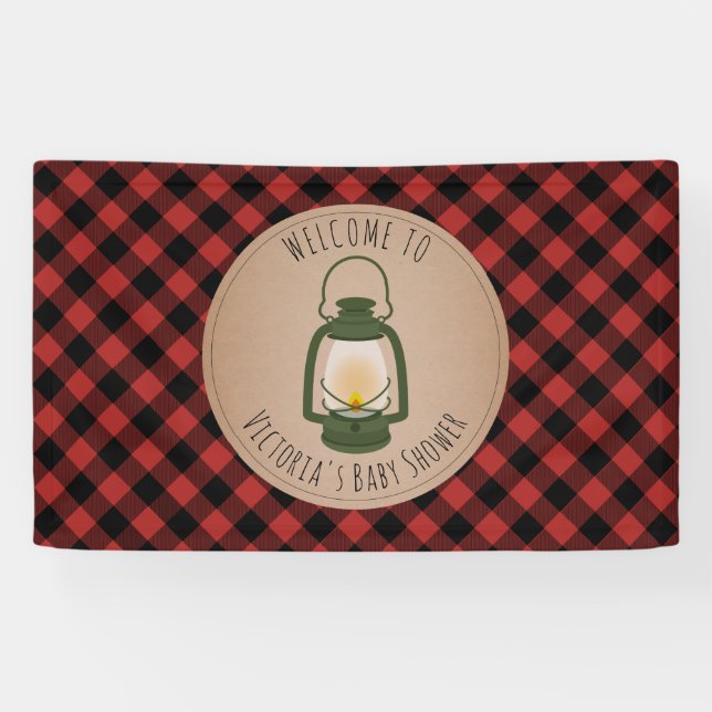 Banderoles Accueil de baby shower de plaid de lanterne de (Horizontal)