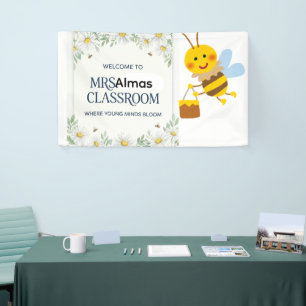 Banderoles Accueil de classe tendance rétro fleuri pour ensei