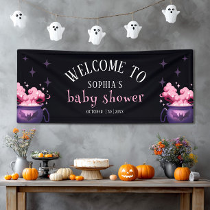 Banderoles Accueil du Baby shower éffrayant Halloween Cauldro
