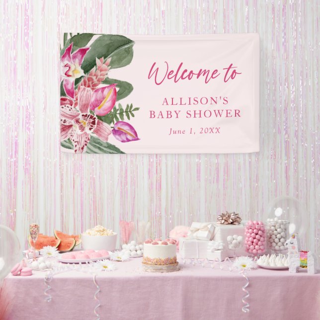 Banderoles Accueil du Baby shower tropical (Fête)