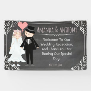 Banderoles Accueil mariage couple
