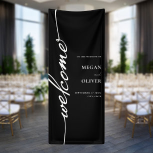 Banderoles Accueil minimaliste du Mariage de script