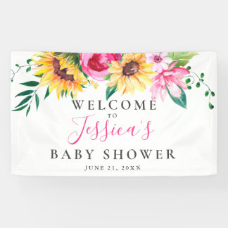 Banderoles Accueil personnalisé Baby shower de tournesol