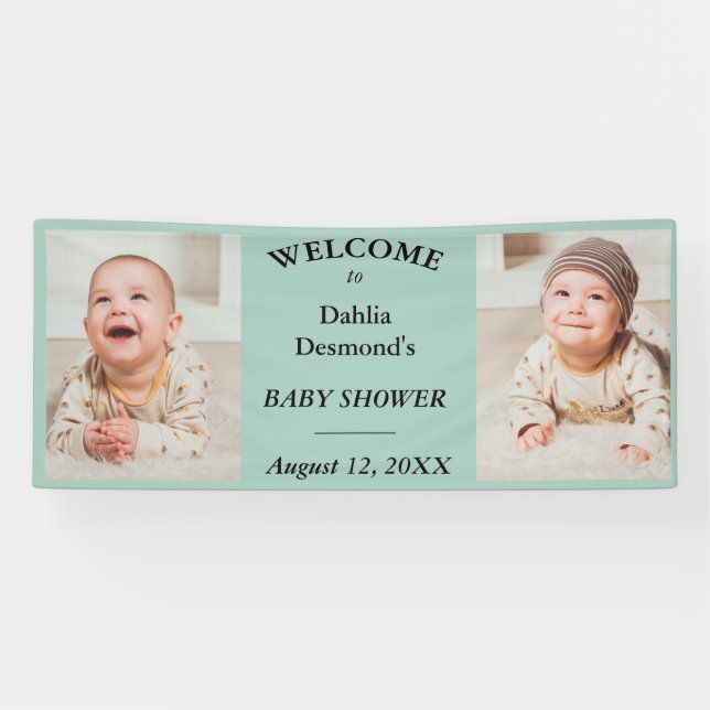 Banderoles Accueil personnalisé du Baby shower de Dahlia Davi (Horizontal)
