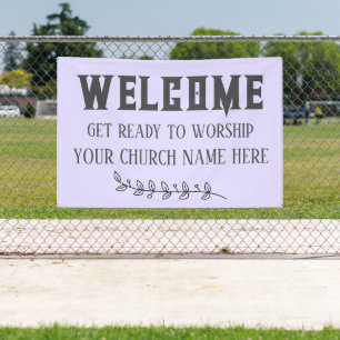 Banderoles Accueil personnalisé Pastel Purple Church