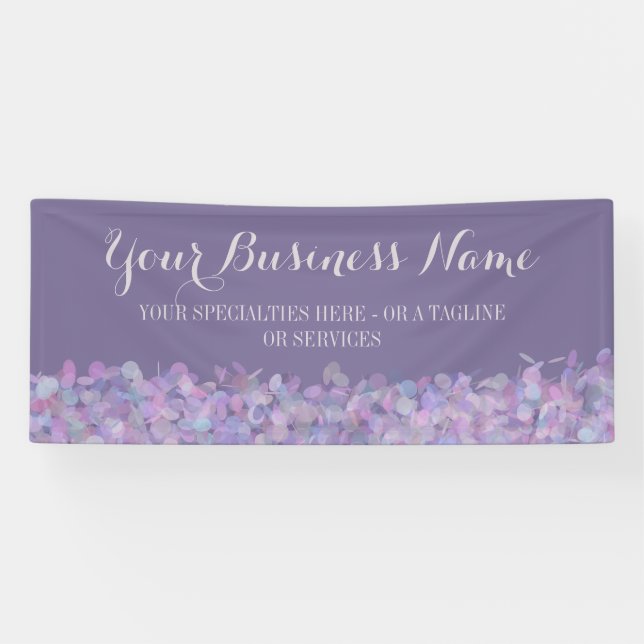 Banderoles Affaires pourpres de confettis (Horizontal)