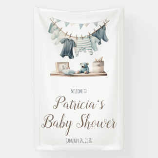 Banderoles Affiche de bienvenue Baby shower de linge de bébé 