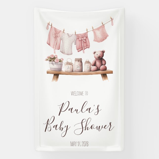 Banderoles Affiche de bienvenue Baby shower de vêtements pour (Verticale)