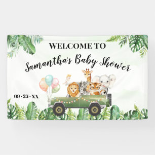 Banderoles Affiche de bienvenue Baby shower Safari Animaux Ba