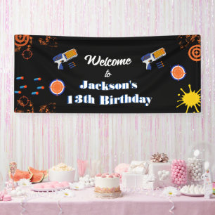 Banderoles Affiche de bienvenue Boys Dart Gun Anniversaire Ap